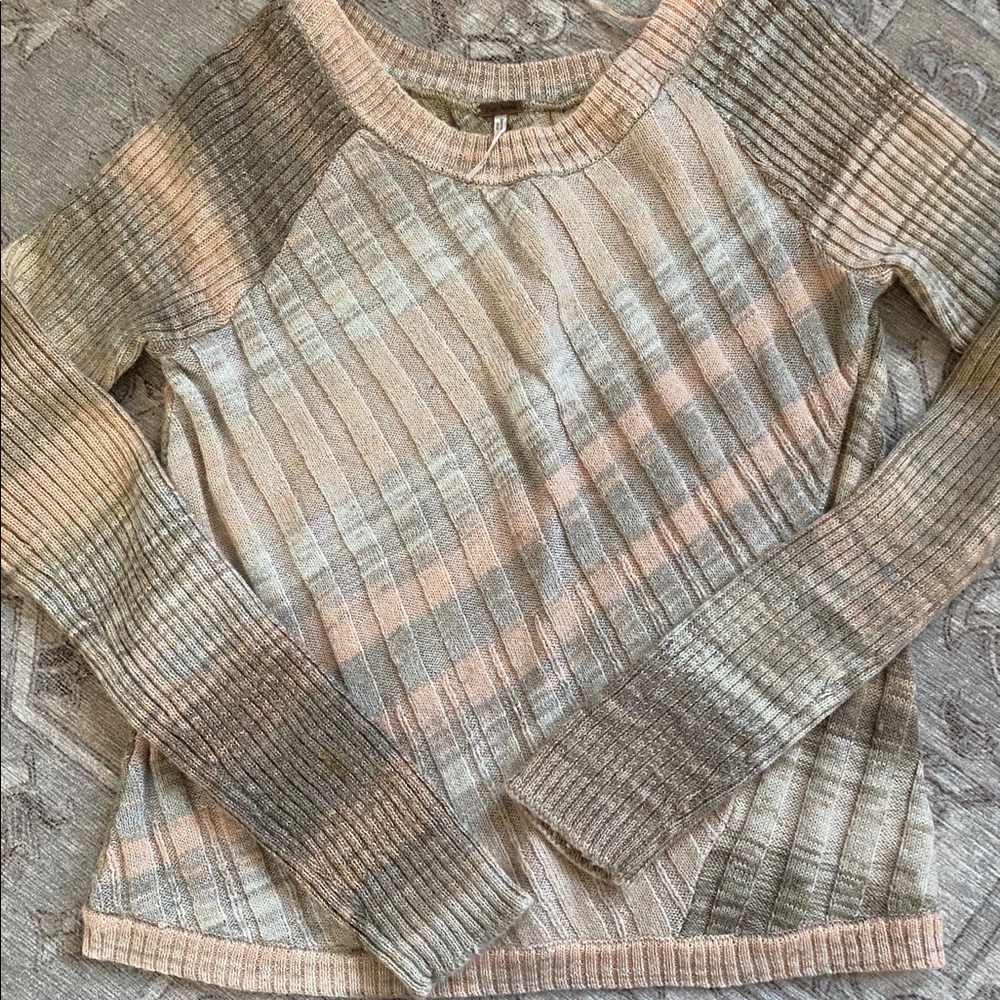 Free People Diagonal Rib Variegated Sweater